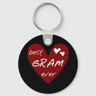 Red Heart Best Gram Ever Tshirts and Gifts Key Ring