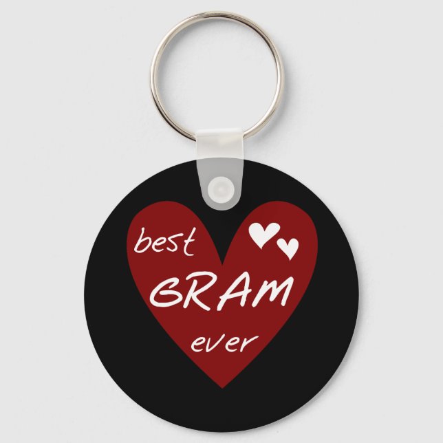 Red Heart Best Gram Ever Tshirts and Gifts Key Ring (Front)