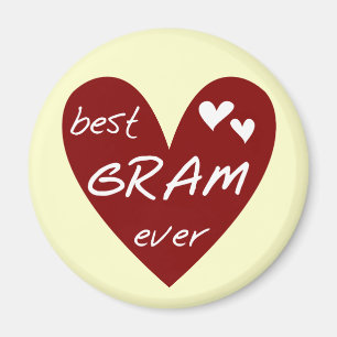 Red Heart Best Gram Ever Tshirts and Gifts Magnet