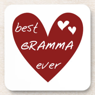Red Heart Best Gramma Ever Gifts Coaster