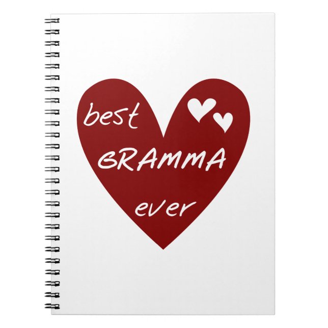Red Heart Best Gramma Ever Gifts Spiral Notebook (Front)