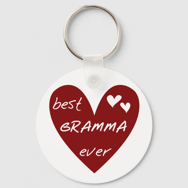 Red Heart Best Gramma Ever T-shirts and Gifts Key Ring (Front)
