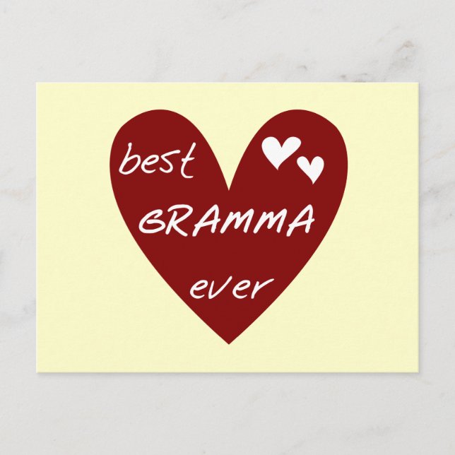 Red Heart Best Gramma Ever T-shirts and Gifts Postcard (Front)