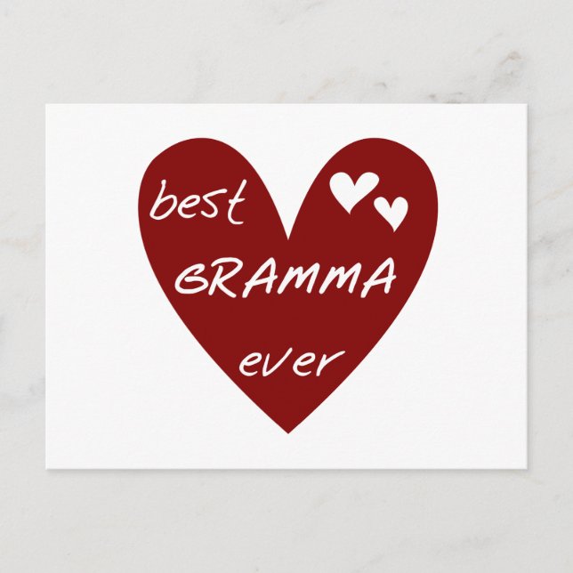 Red Heart Best Gramma Ever T-shirts and Gifts Postcard (Front)