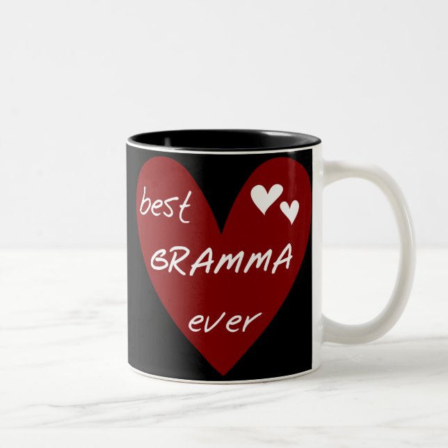 Red Heart Best Gramma Ever T-shirts and Gifts Two-Tone Coffee Mug (Right)