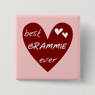 Red Heart Best Grammie Ever T-shirts and Gifts 15 Cm Square Badge