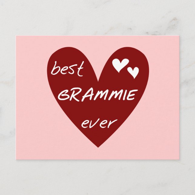 Red Heart Best Grammie Ever T-shirts and Gifts Postcard (Front)