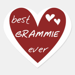 Red Heart Best Grammie Ever T-shirts and Gifts Sticker