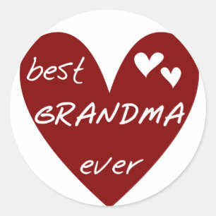 Red Heart Best Grandma Ever T-shirts and Gifts Classic Round Sticker