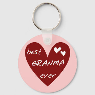 Red Heart Best Granma Ever T-shirts and Gifts Key Ring