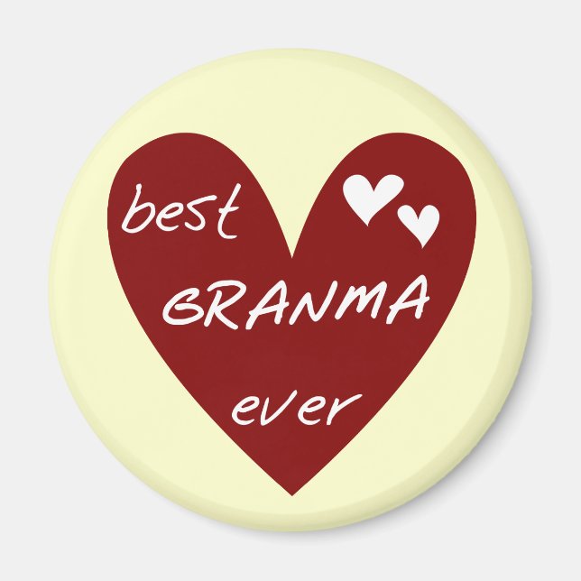 Red Heart Best Granma Ever T-shirts and Gifts Magnet (Front)