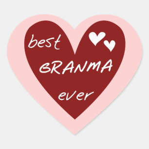 Red Heart Best Granma Ever T-shirts and Gifts Sticker