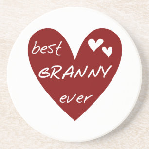 Red Heart Best Granny Ever Tshirts and Gifts Coaster