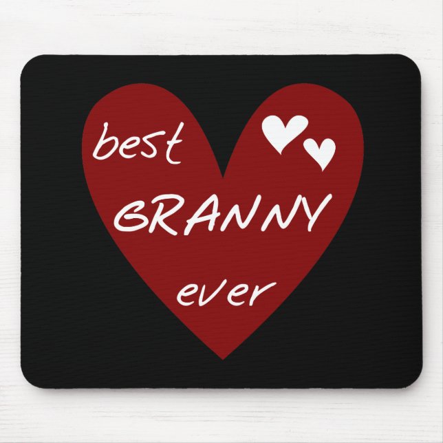 Red Heart Best Granny Ever Tshirts and Gifts Mouse Pad (Front)