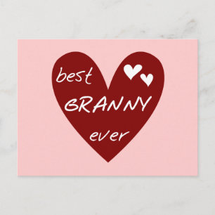 Red Heart Best Granny Ever Tshirts and Gifts Postcard
