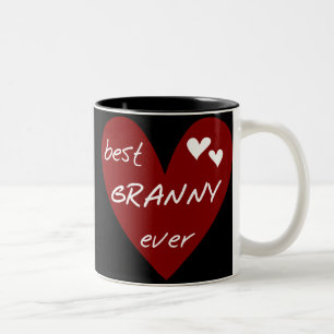 Red Heart Best Granny Ever Tshirts and Gifts Two-Tone Coffee Mug