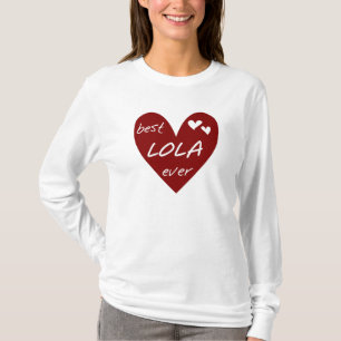 Red Heart Best Lola Ever T-shirts and Gifts