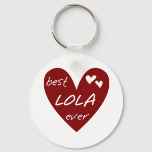 Red Heart Best Lola Ever T-shirts and Gifts Key Ring
