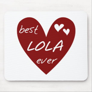 Red Heart Best Lola Ever T-shirts and Gifts Mouse Pad