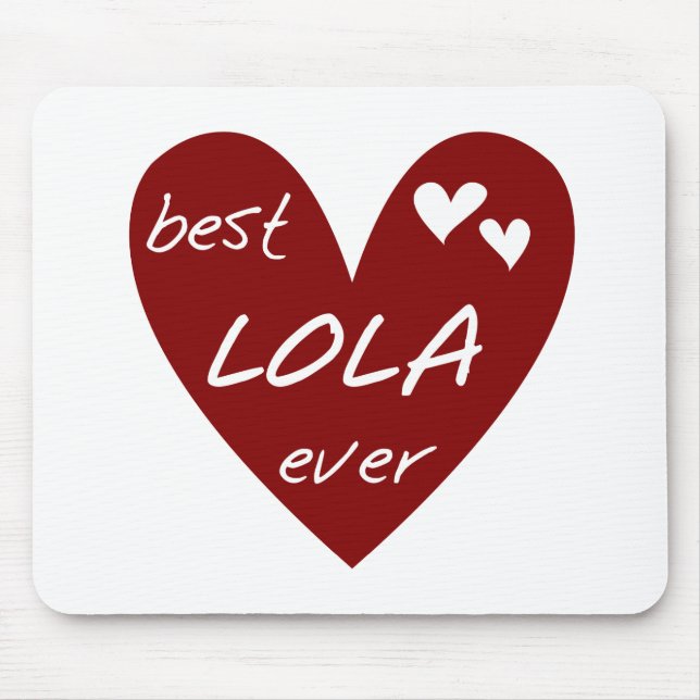Red Heart Best Lola Ever T-shirts and Gifts Mouse Pad (Front)
