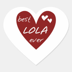 Red Heart Best Lola Ever T-shirts and Gifts Sticker