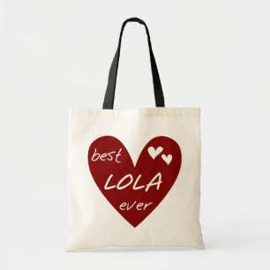 Red Heart Best Lola Ever T-shirts and Gifts Tote Bag