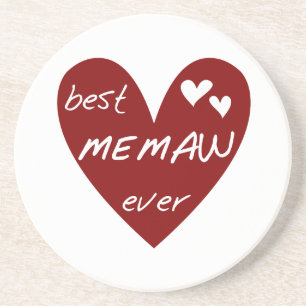 Red Heart Best Memaw Ever T-shirts and Gifts Coaster