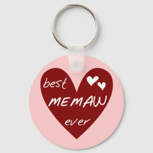 Red Heart Best Memaw Ever T-shirts and Gifts Key Ring
