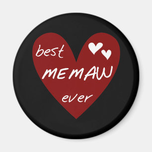 Red Heart Best Memaw Ever T-shirts and Gifts Magnet