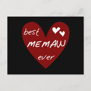 Red Heart Best Memaw Ever T-shirts and Gifts Postcard