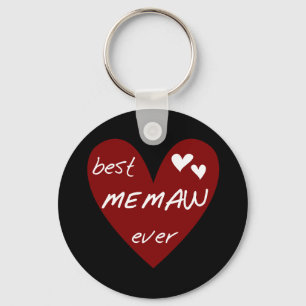Red Heart Best Memaw Ever Tshirts and Gifts Key Ring