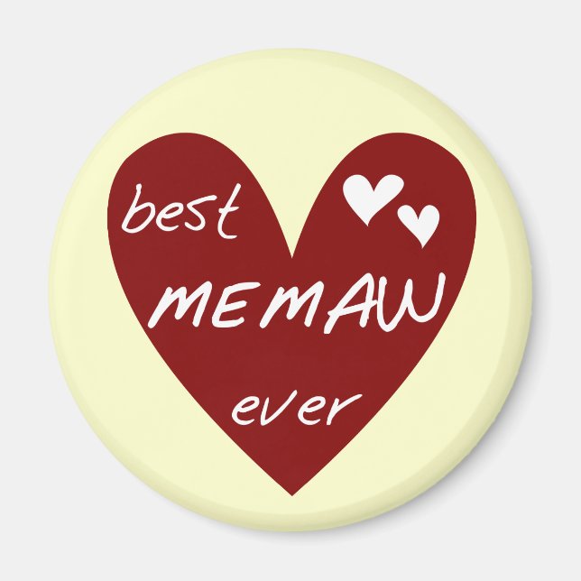 Red Heart Best Memaw Ever Tshirts and Gifts Magnet (Front)