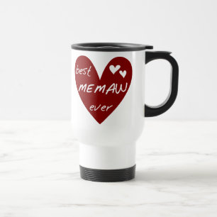 Red Heart Best Memaw Ever Tshirts and Gifts Travel Mug