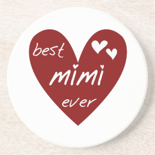 Red Heart Best Mimi Ever Tshirts and Gifts Coaster