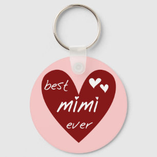 Red Heart Best Mimi Ever Tshirts and Gifts Key Ring