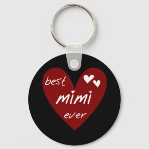 Red Heart Best Mimi Ever Tshirts and Gifts Key Ring