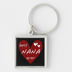 Red Heart Best Nana Ever T-shirts and Gifts Key Ring