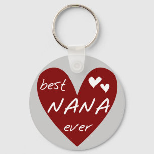 Red Heart Best Nana Ever T-shirts and Gifts Key Ring