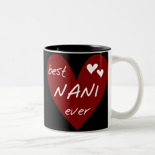 Red Heart Best Nani Ever T-shirts and GIfts Two-Tone Coffee Mug