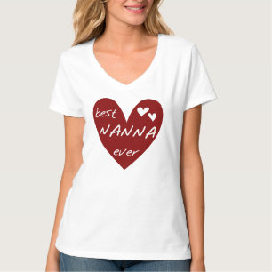 Red Heart Best Nanna Ever t-shirts and Gifts