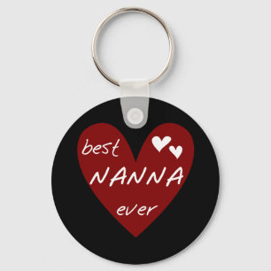 Red Heart Best Nanna Ever t-shirts and Gifts Key Ring
