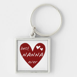 Red Heart Best Nanna Ever t-shirts and Gifts Key Ring