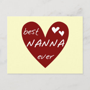 Red Heart Best Nanna Ever t-shirts and Gifts Postcard