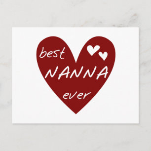 Red Heart Best Nanna Ever t-shirts and Gifts Postcard