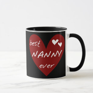 Red Heart Best Nanny Ever T-shirts and Gifts Mug