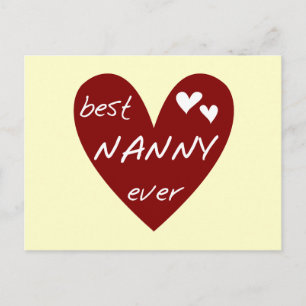 Red Heart Best Nanny Ever T-shirts and Gifts Postcard