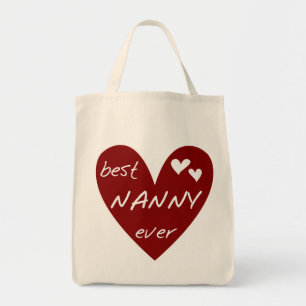 Red Heart Best Nanny Ever T-shirts and Gifts Tote Bag