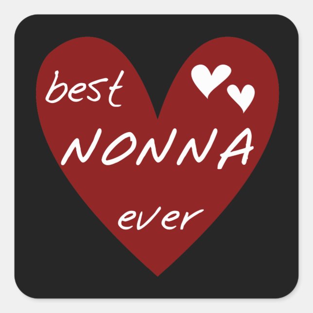 Red Heart Best Nonna Ever T-shirts gifts Square Sticker (Front)