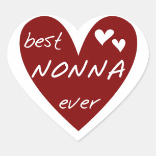 Red Heart Best Nonna Ever T-shirts gifts Sticker