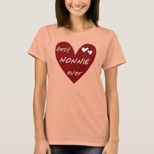 Red Heart Best Nonnie Ever T-shirts and Gifts